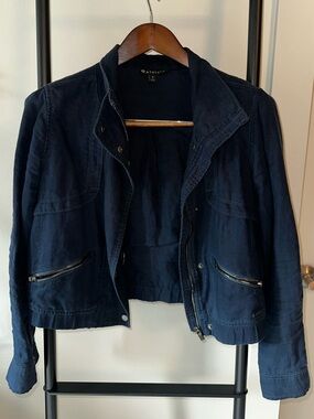 Athleta Dark Navy Utility Jacket with Zip Pockets